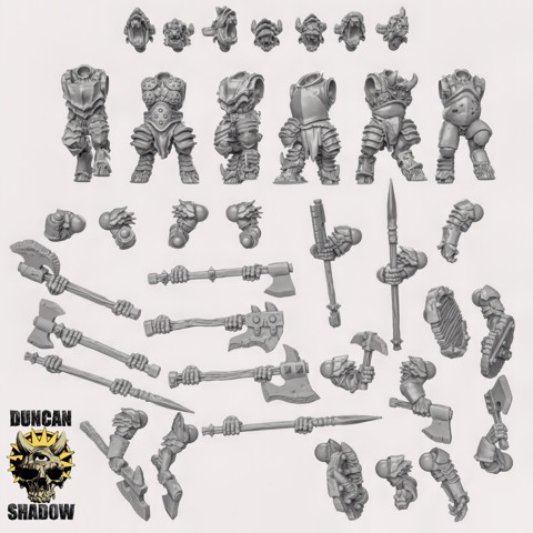 Image of Armoured Beastmen Multipart Kit (Pre Supported)(M)
