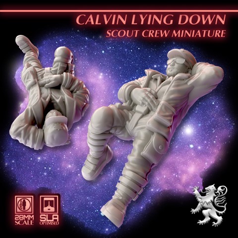Image of Calvin Lying Down Scout Crew Miniature