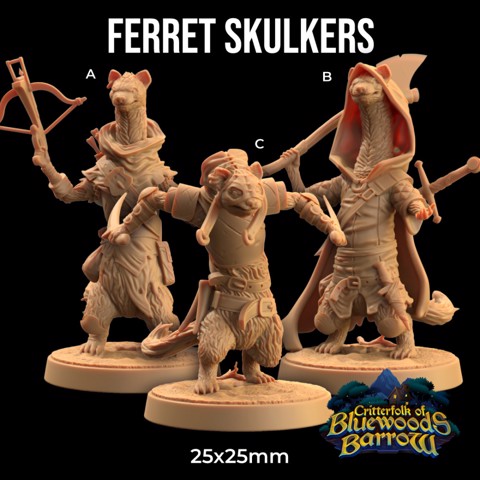 Image of Ferret Skulkers| PRESUPPORTED | The Critterfolk of Bluewoods Barrows
