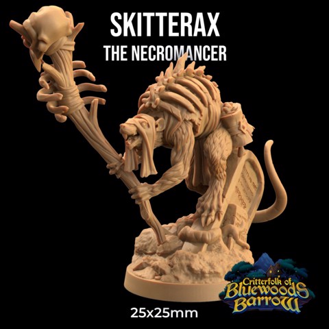 Image of Skitterax, The Necromancer | PRESUPPORTED | The Critterfolk of Bluewoods Barrows