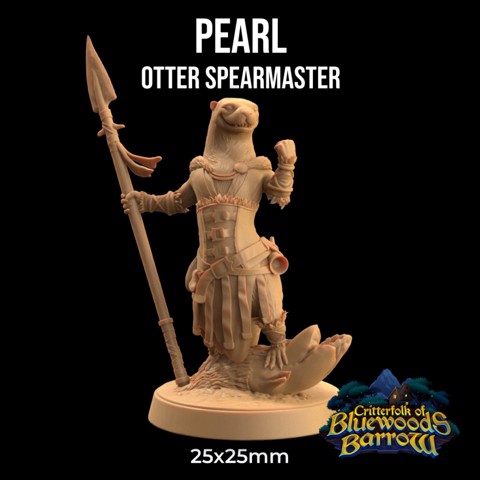 Image of Pearl, Otter Spearmaster  | PRESUPPORTED | The Critterfolk of Bluewoods Barrows