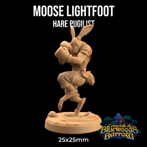 Image of Moose Lightfoot, Hare Pugilist  | PRESUPPORTED | The Critterfolk of Bluewoods Barrows