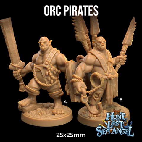 Image of Orc Pirates  | Swamp Orcs Mushroomed Orcs | PRESUPPORTED | Mushroom Bayou