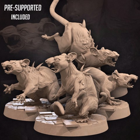 Image of Giant Rats (Graveyard Minions) (4 Models) [CURRENT TRIBES RELEASE]