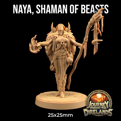 Image of Naya, Shaman of The Beasts | PRESUPPORTED | Journey Through The Direlands