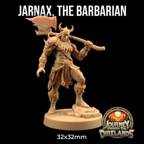 Image of Jarnax, The Barbarian | PRESUPPORTED | Journey Through The Direlands