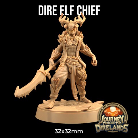 Image of Dire Elf Chief | PRESUPPORTED | Journey Through The Direlands