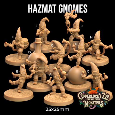 Image of Hazmat Gnomes | PRESUPPORTED | Mimics VS Oozes | Copperlock's Zoo