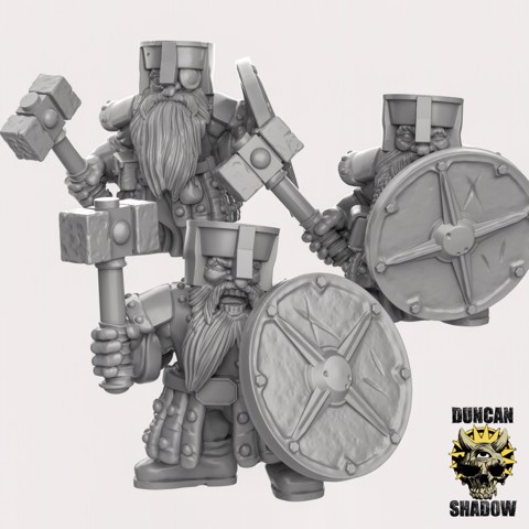 Image of Dwarves with Hammer and Shields (Pre Supported)