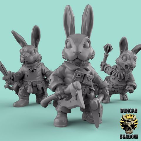 Image of Rabbit Folk with Hand Weapons (Pre Supported)