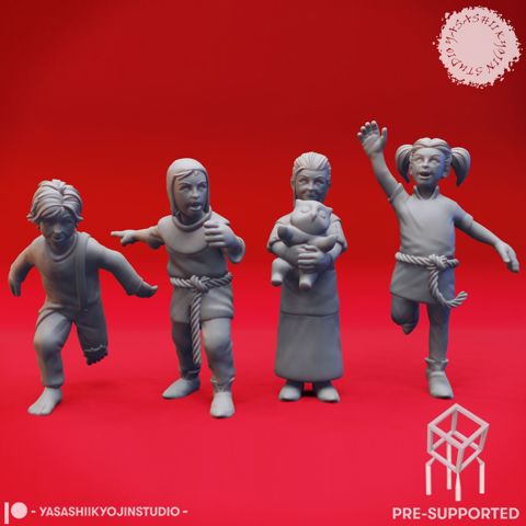 Image of Townsfolk - General Children - Tabletop Miniatures (Pre-Supported)