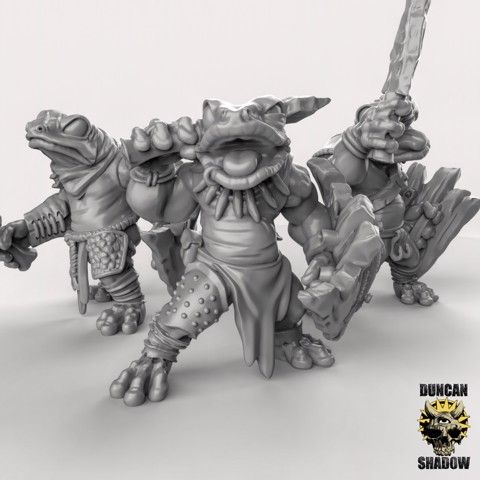 Image of Frog Folk with Sword and Shield (Pre Supported)