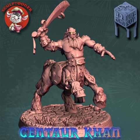 Image of Centaur Khan attack-32mm pre-supported miniature