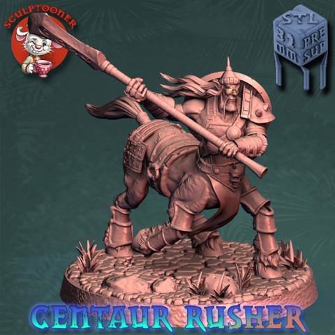 Image of Centaur Rusher-32mm pre-supported miniature