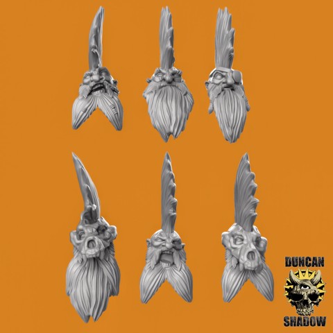 Image of Dwarf Slayer Character Heads (Pre Supported) (S)