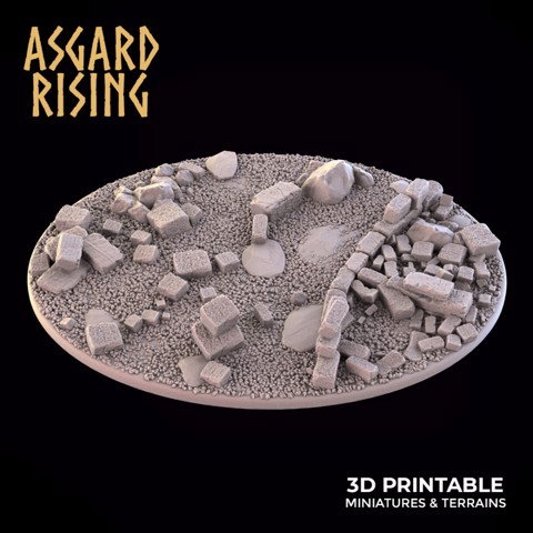 Image of Ruins - 1x 120x92mm Oval Base (ver. 2) /Pre-supported/