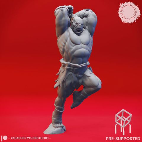 Image of Leaping Orc - Tabletop Miniature (Pre-Supported)