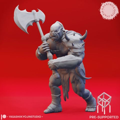 Image of Orc Axemen - Tabletop Miniature (Pre-Supported)