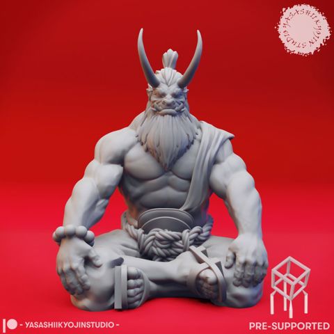 Image of Meditating Oni - Tabletop Miniature (Pre-Supported)