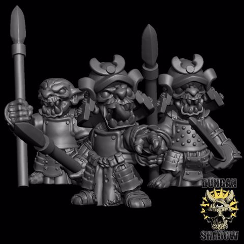 Image of Goblin Samurai with Spears (Pre Supported)