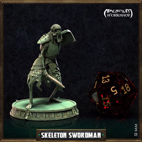 Image of Skeleton SwordMan (32mm)