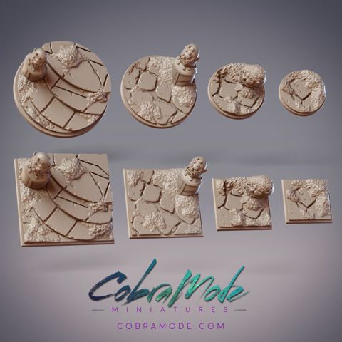 Image of Oni Statue Base Pack (8pcs) - Round and Square Versions