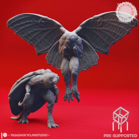 Image of Mothman Pair - Tabletop Miniatures (Pre-Supported)