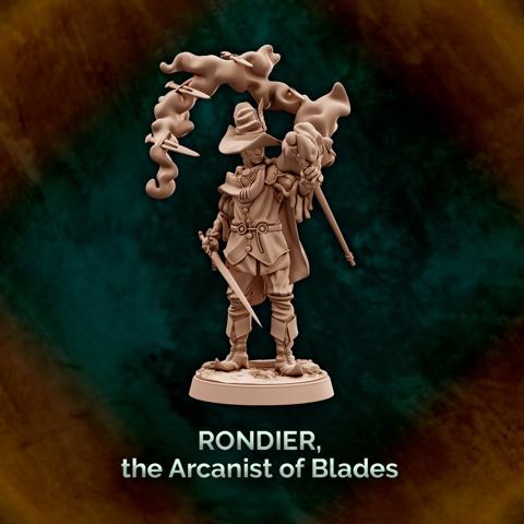 Image of Rondier, the Arcanist of Blades - Human Wizard