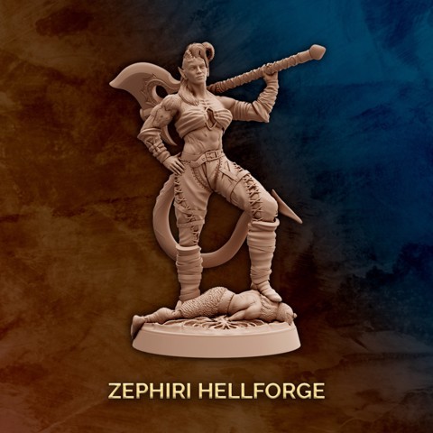 Image of Zephiri Hellforge - Tiefling Barbarian