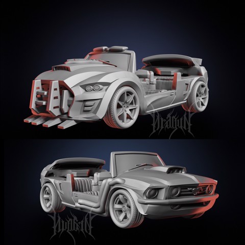 Image of Mustang and Police Car - Zombie Tramplers