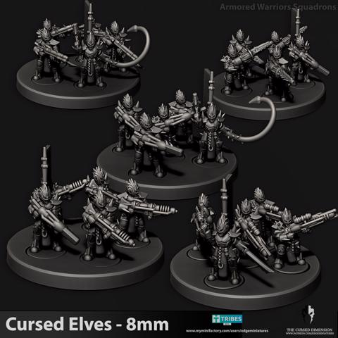 Image of Armored Warriors - Cursed Elves - 8mm