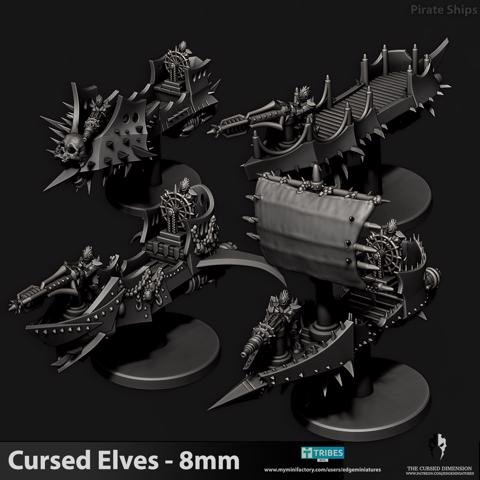 Image of Pirate Ships - Cursed Elves - 8mm