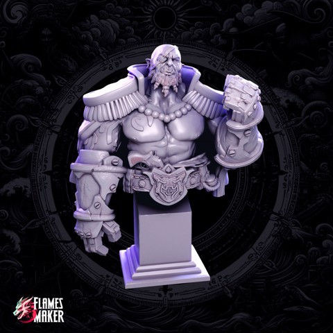 Image of Orc Pirate Barbarian Sable Graves's Bust - PRE SUPPORTED