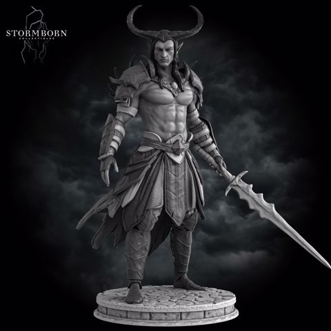 Image of Samael, Tiefling Warrior (2 sizes included)