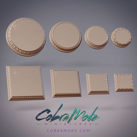 Image of Gilded Platform Base Pack (8pcs) - Round and Square Versions