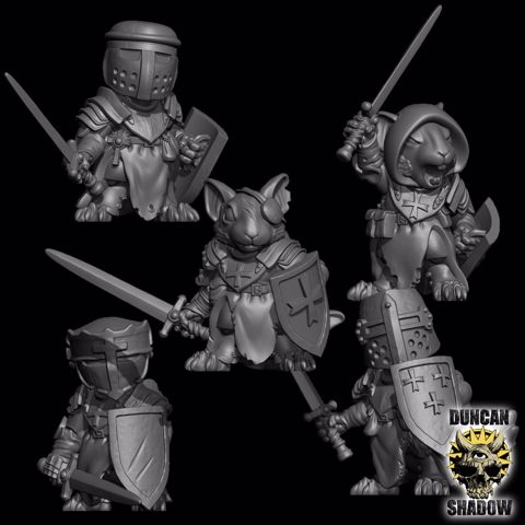 Image of Mousle Crusaders with Swords and Shields (Pre Supported)