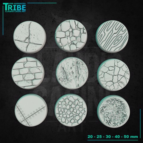 Image of (FA 0010) 9 types of bases, 5 sizes, 20 - 25 - 30 - 40 - 50 mm for free