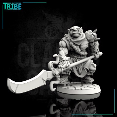 Image of (0033) Male orc oni with halberd