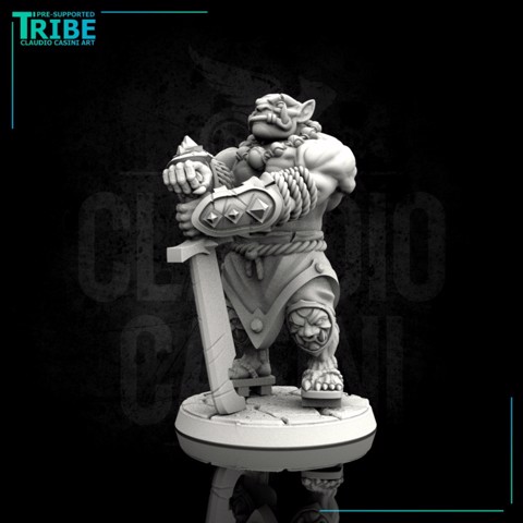 Image of (0031) Male oni orc with two hands sword