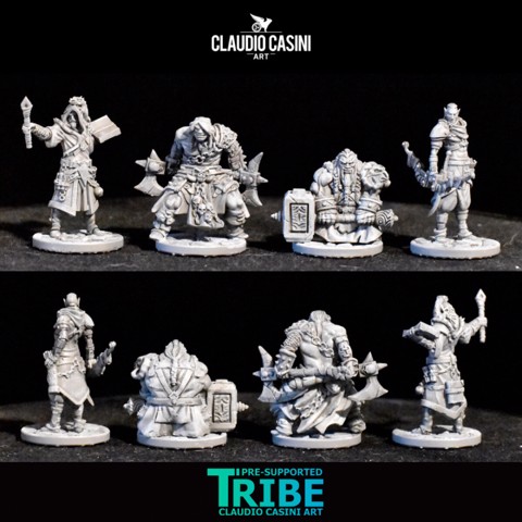 Image of (Bundle) Male heroes party, warrior, barbarian, ranger and wizard