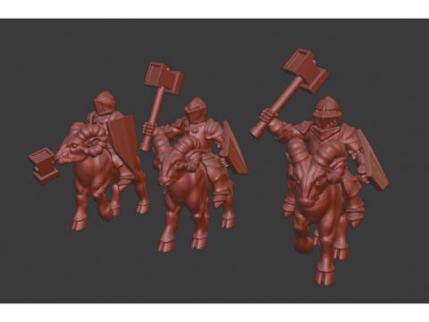 Image of Dwarf Knight Goat Cavalry Miniatures