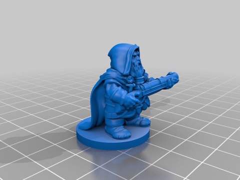 Image of DnD Dwarf rifleman (remastered) with base