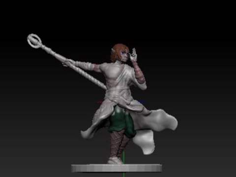 Image of Halfling Monk with Staff
