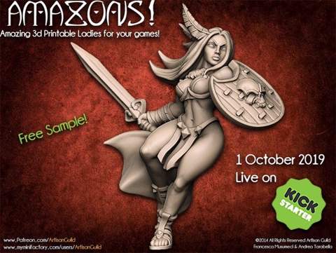 Image of AMAZONS! Kickstarter "Amazon Warrior" Sample