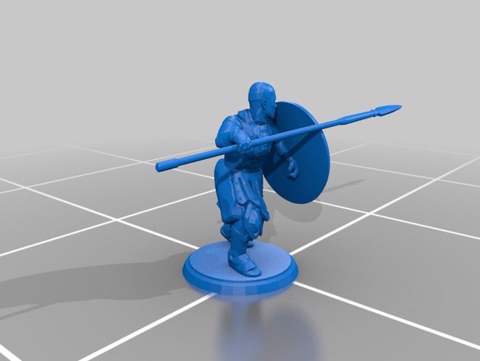 Image of Greek Soldier - Fighting Position - Spear and Shield