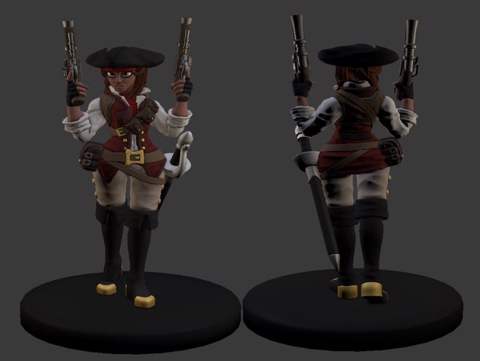 Image of Dual Flintlocks Pirate Miniature
