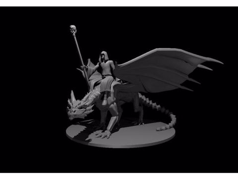 Image of Necromancer Mounted on an Undead Dragon!