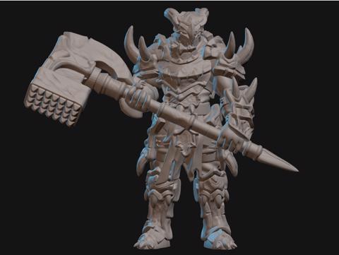 Image of Armored Barbarian Miniature