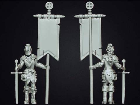 Image of Female knight crusader standard bearer