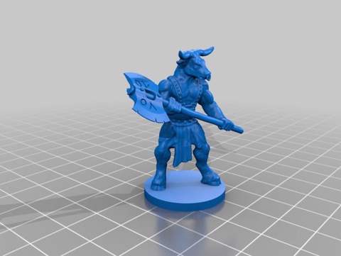 Image of Minotaur with axe (with base)